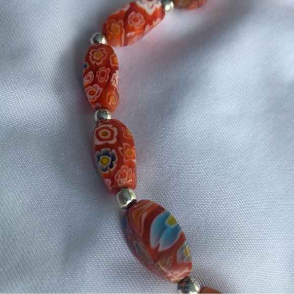 Unique Glass Beads (Mainly Orange) Total Length 21” can be made shorter w/clasp - Picture 10 of 16